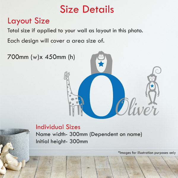 Boys Name & Initial Custom Name Wall Sticker – Graphic That