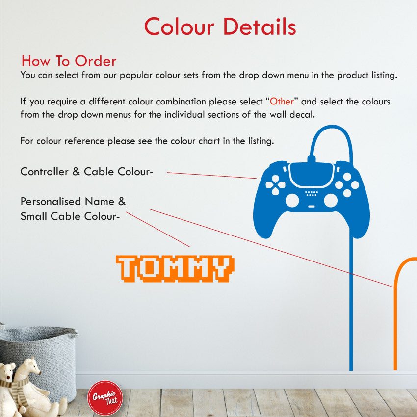 Gaming PS5 Personalised Wall Decal – Graphic That