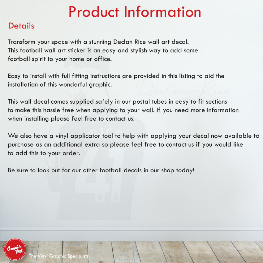 Declan Rice Arsenal Football Wall Sticker – Graphic That