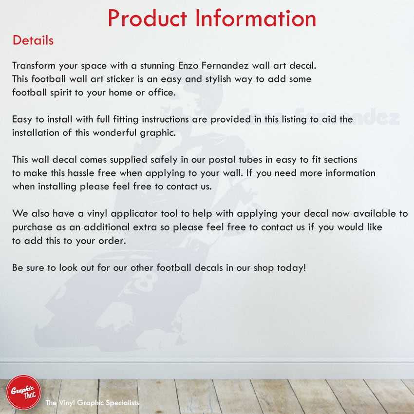 Enzo Fernández Chelsea Football Wall Art Sticker