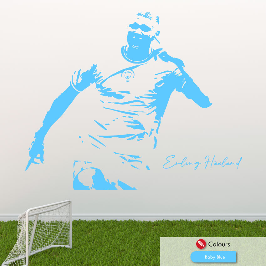 Erling Haaland Man City football wall art sticker with his celebration face point