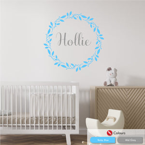 Floral Wreath Personalised Wall Sticker