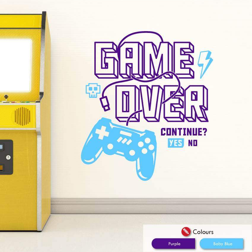 Game Over Vibrant Gaming Wall Art Decal