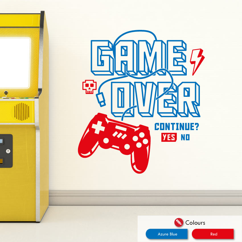 Game Over Vibrant Gaming Wall Art Decal