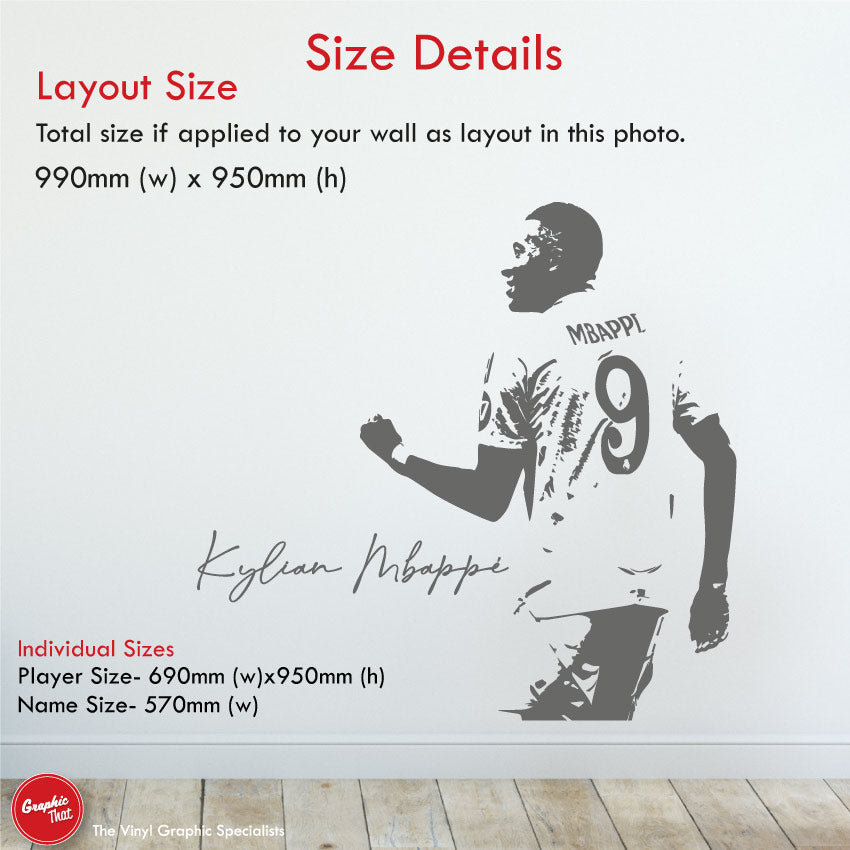 Kylian Mbappe Real Madrid Football Wall Art Decal