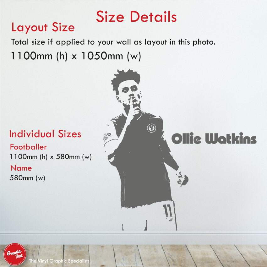 Ollie Watkins Villa Football Wall Art Sticker