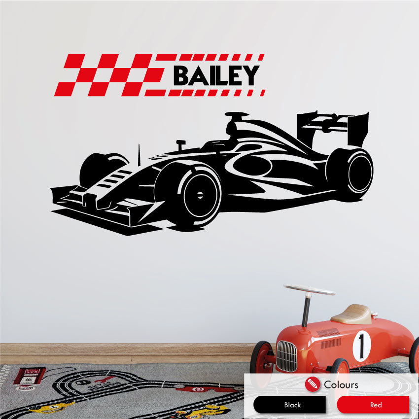 
            
                Load image into Gallery viewer, Racing Car Personalised Wall Art Sticker
            
        