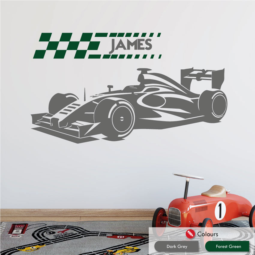 Wall Paper Sticker Racing Racing Car Personalised Wall Art Sticker – Graphic That