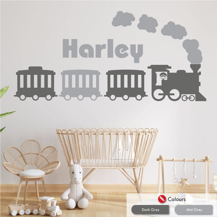 
            
                Load image into Gallery viewer, Personalised Steam Train Wall Decal
            
        