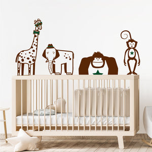 
            
                Load image into Gallery viewer, Animal Nursery Decals Brown &amp;amp; Forest Green
            
        