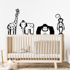 
            
                Load image into Gallery viewer, Animal Nursery Decals Black &amp;amp; Mid Grey
            
        