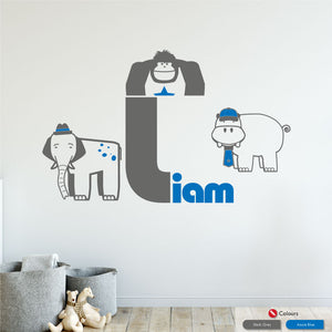 
            
                Load image into Gallery viewer, Safari Animals Personalised Wall Art Sticker
            
        