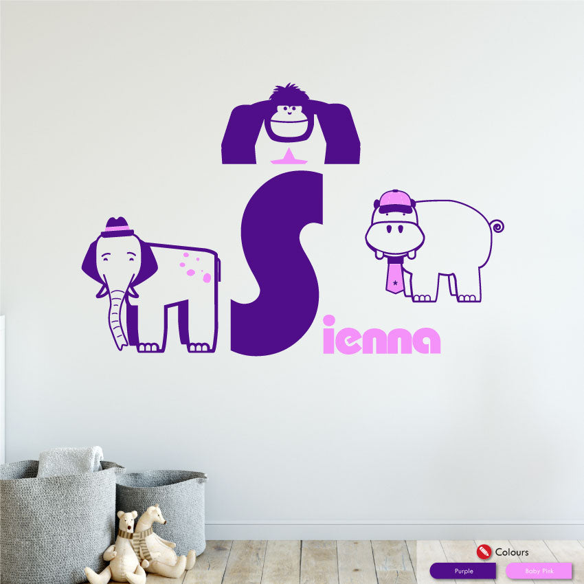 
            
                Load image into Gallery viewer, Safari Animals Personalised Wall Art Sticker
            
        