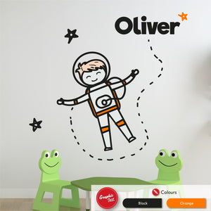 
            
                Load image into Gallery viewer, Space Astronaut Personalised Wall Sticker
            
        