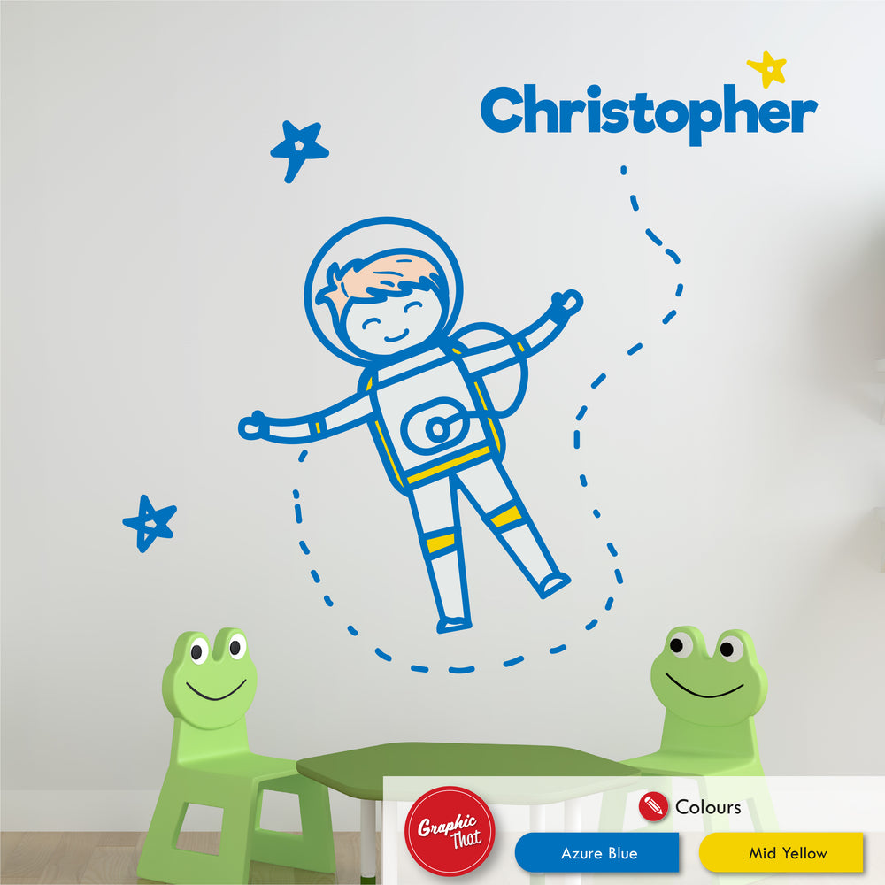 
            
                Load image into Gallery viewer, Space Astronaut Personalised Wall Sticker
            
        