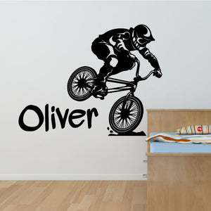 BMX personalised wall sticker decal black