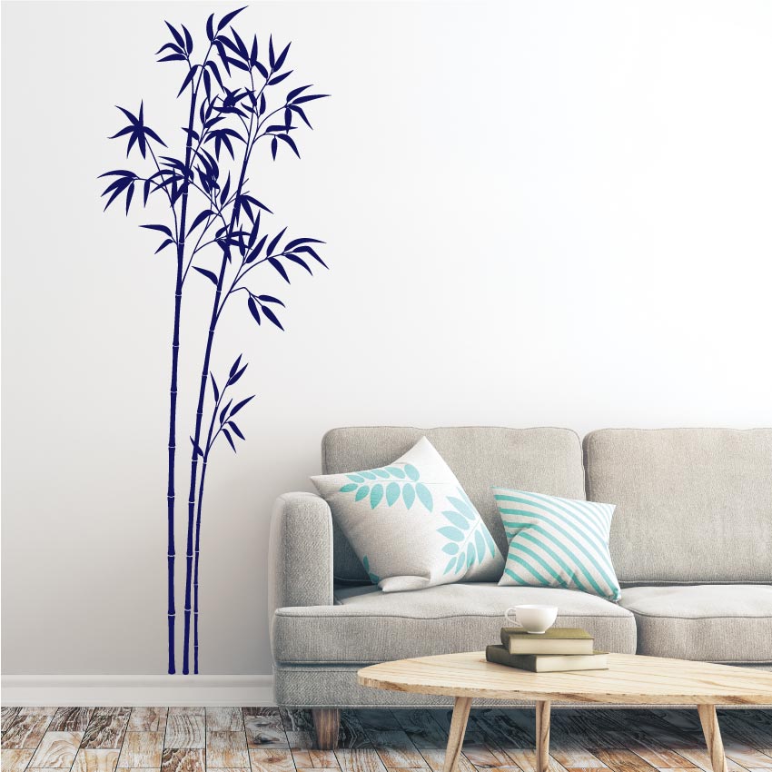
            
                Load image into Gallery viewer, Tall Bamboo Wall Art Sticker Navy
            
        