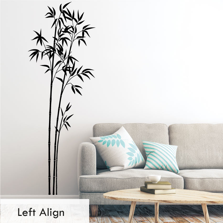 
            
                Load image into Gallery viewer, Tall Bamboo Wall Art Sticker Black Left Align
            
        