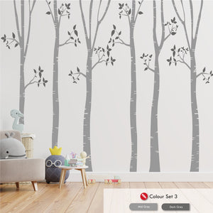
            
                Load image into Gallery viewer, Birch Tree Wall Art Sticker mid grey dark grey
            
        
