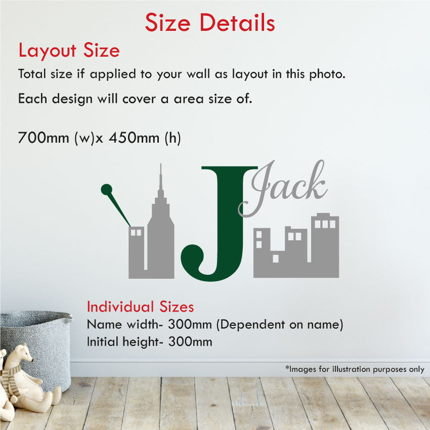 
            
                Load image into Gallery viewer, Name &amp;amp; Initial Personalised Wall Sticker
            
        