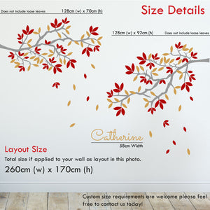 
            
                Load image into Gallery viewer, Corner Tree Personalised Wall Art Bedroom Decal size 260cm x 170cm
            
        