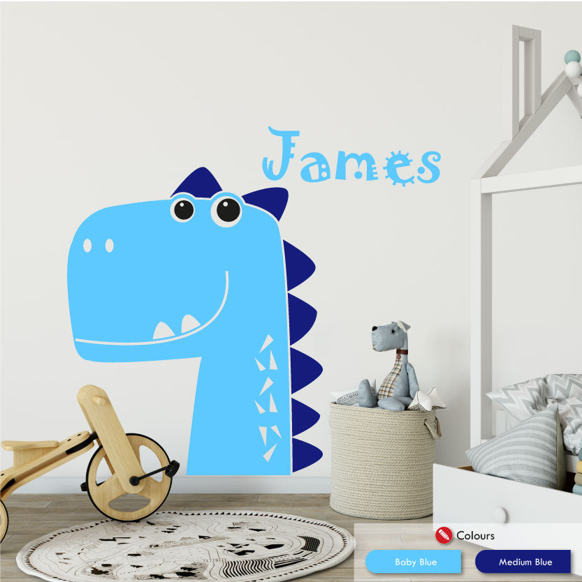 Cute Dinosaur Personalised Wall Art Sticker