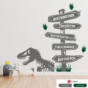 
            
                Load image into Gallery viewer, Boys Dinosaur Personalised Wall Decal
            
        