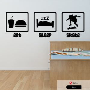 
            
                Load image into Gallery viewer, Eat Sleep Skateboarding Wall Art Sticker
            
        