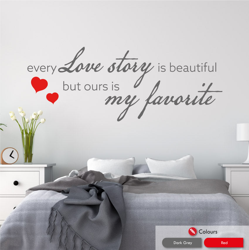 
            
                Load image into Gallery viewer, Love Story Bedroom Quote Wall Art Sticker
            
        