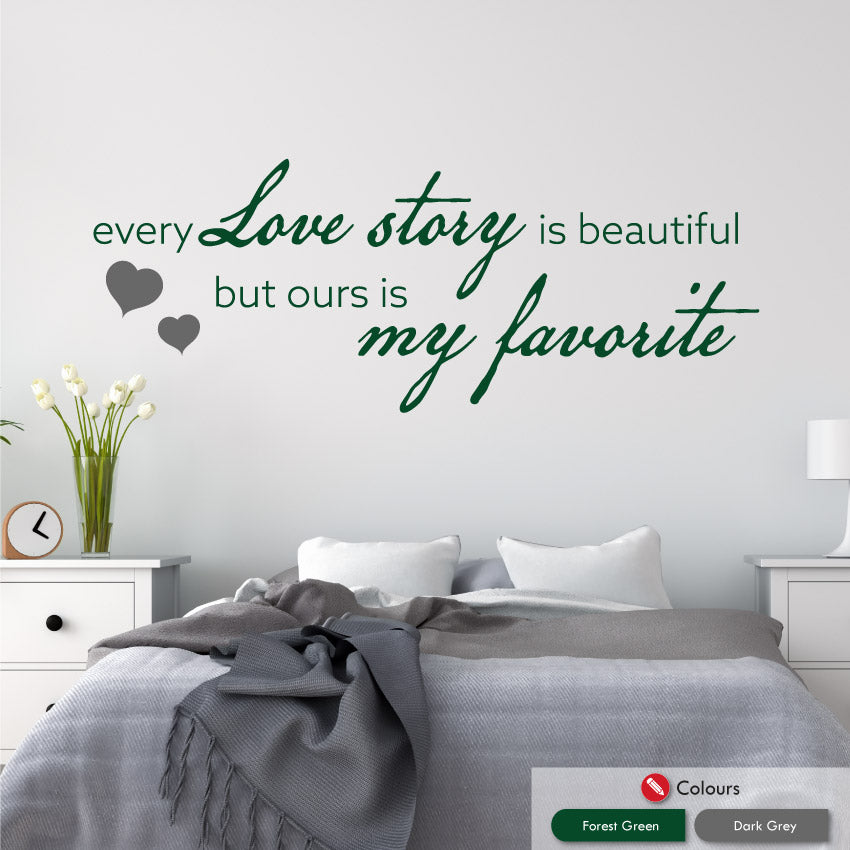 
            
                Load image into Gallery viewer, Love Story Bedroom Quote Wall Art Sticker
            
        