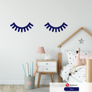 
            
                Load image into Gallery viewer, eyelashes nursery wall sticker decal navy
            
        