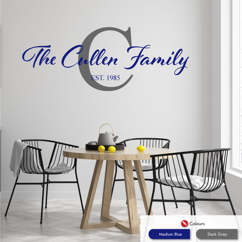 Family Name Personalised Wall Sticker