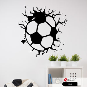
            
                Load image into Gallery viewer, Football large wall decal cracking through the wall
            
        