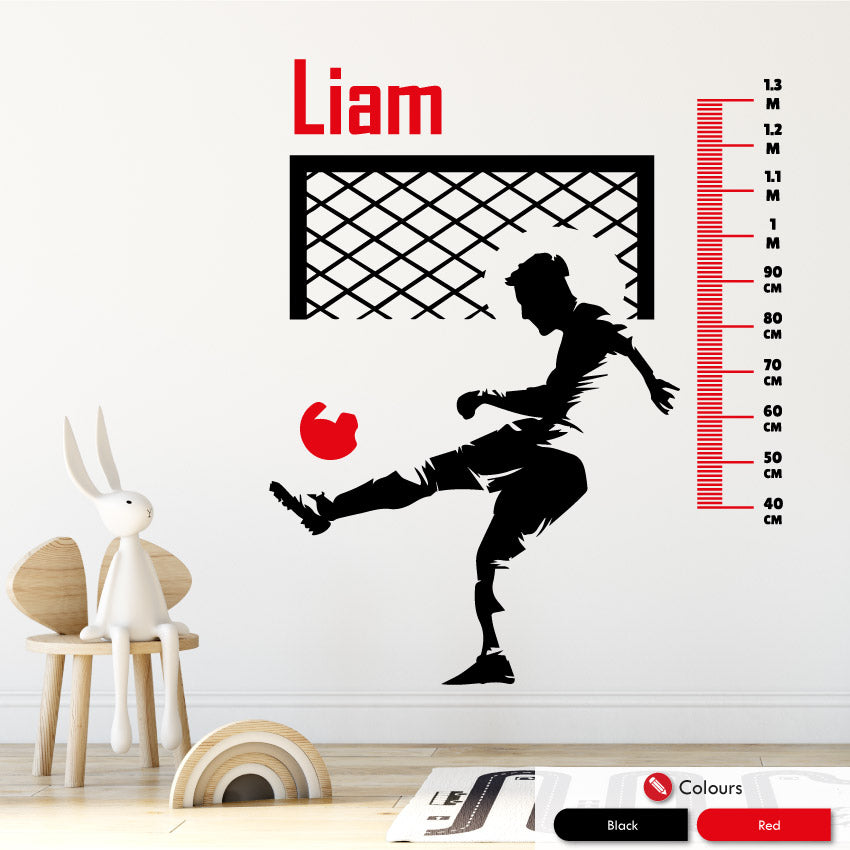 Football Height Chart Personalised Wall Sticker