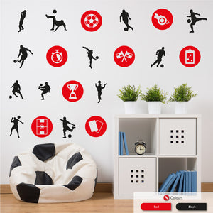 Football & Icons Wall Sticker Set
