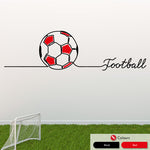 Football line drawing wall decal with quote
