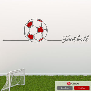 
            
                Load image into Gallery viewer, Football line drawing wall decal with quote
            
        