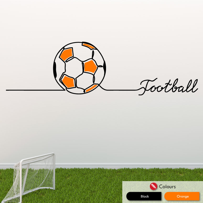 
            
                Load image into Gallery viewer, Football line drawing wall decal with quote
            
        