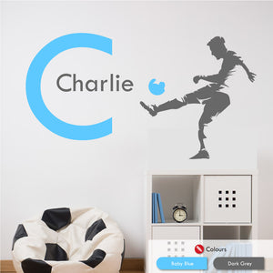 Football Name & Initial Personalised Wall Sticker