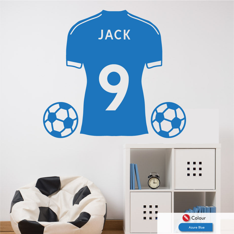 
            
                Load image into Gallery viewer, Football Shirt Personalised Wall Sticker
            
        