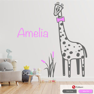 Giraffe Personalised Wall Art Sticker