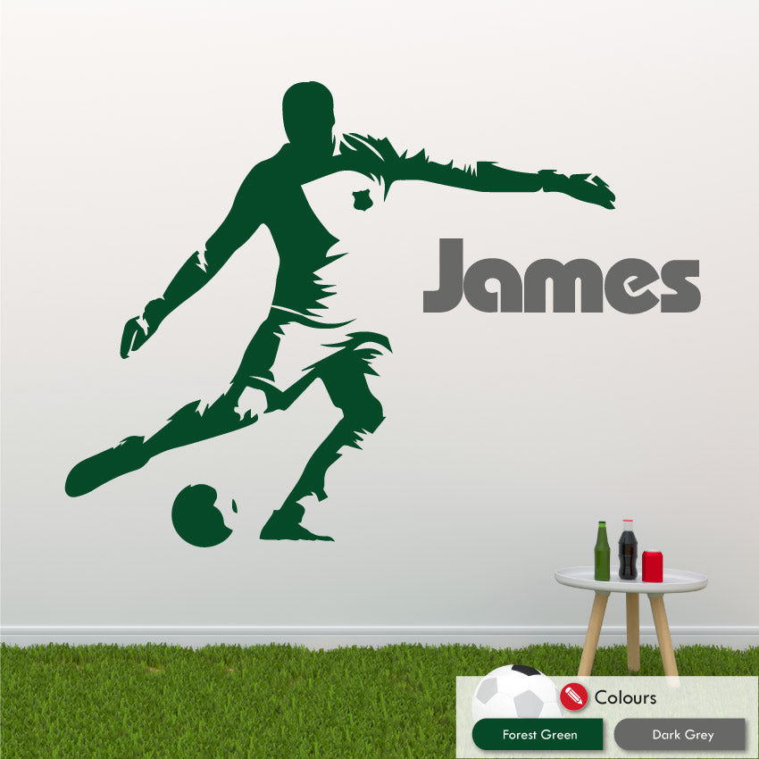 
            
                Load image into Gallery viewer, Goalkeeper Personalised Football Wall Sticker Forest Green Dark Grey
            
        