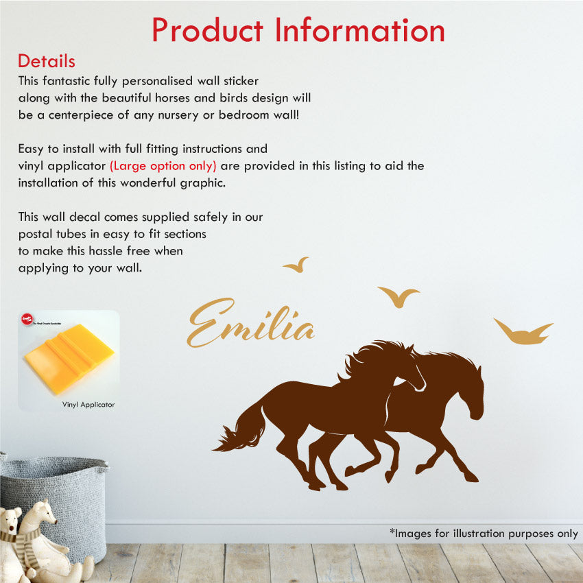 
            
                Load image into Gallery viewer, Horses personalised wall sticker product information
            
        