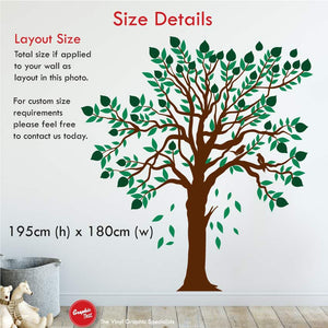 
            
                Load image into Gallery viewer, Large Tree And Birds Wall Decal Size 195cm Height 180cm Width
            
        