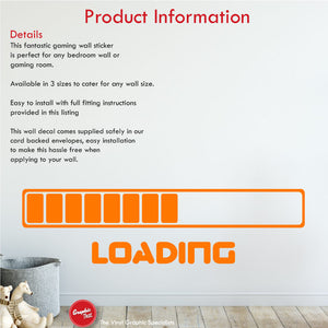 
            
                Load image into Gallery viewer, Loading Bar gaming wall art sticker product information
            
        