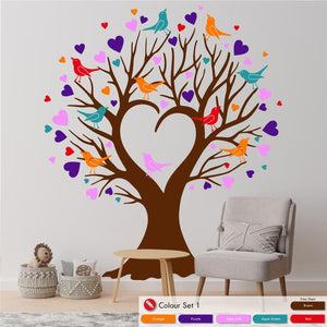 Love Heart Family Tree Wall Decal