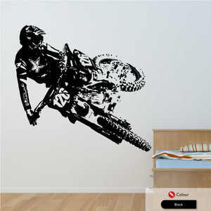 Motocross wall art decal black