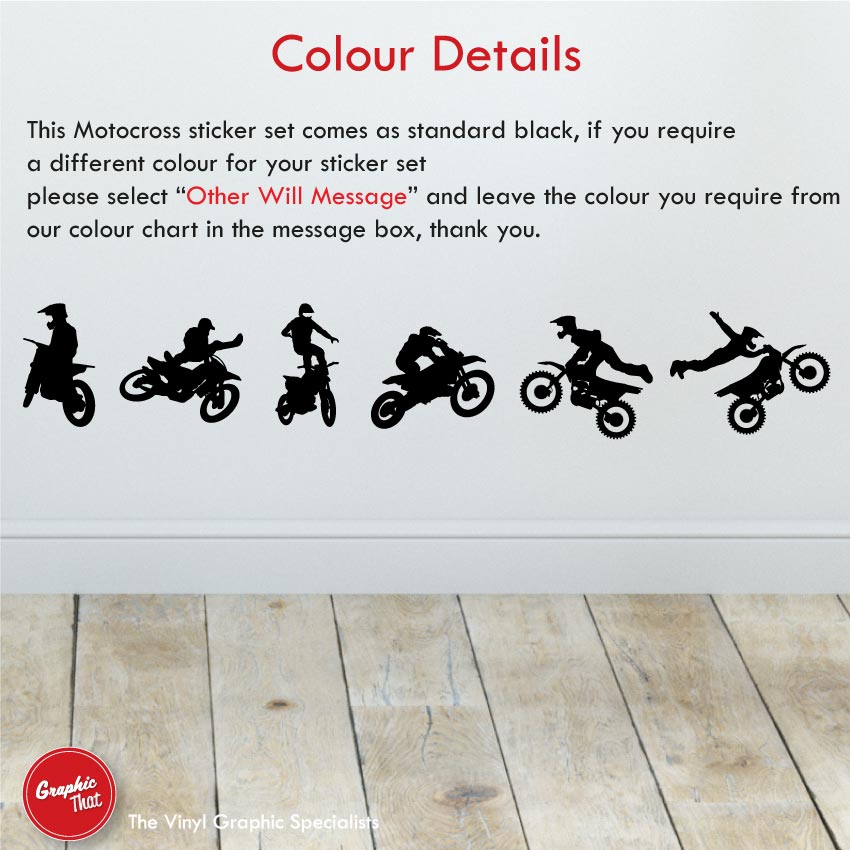 Motocross Dirt Bike Wall Art Stickers Colour Details
