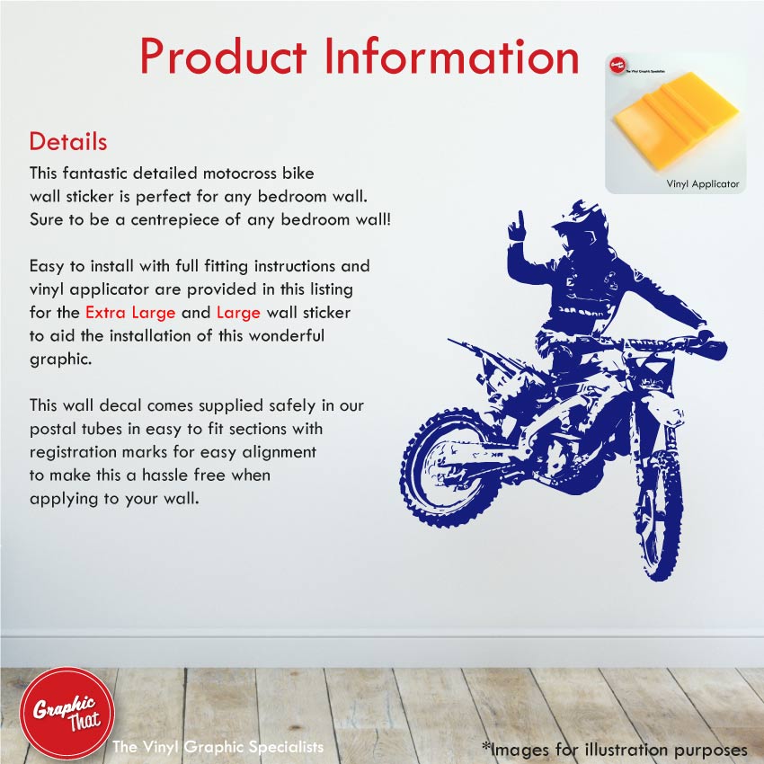 
            
                Load image into Gallery viewer, motocross biker wall art decal product information
            
        
