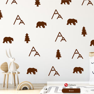 
            
                Load image into Gallery viewer, Mountain Forest Wall Stickers Brown
            
        